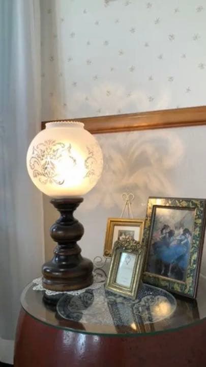 アンティーク ヴィンテージ 木製 スタンドランプ高さ57cm