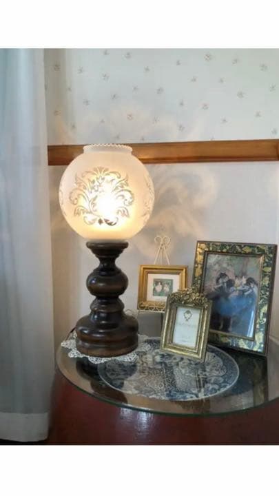 アンティーク ヴィンテージ 木製 スタンドランプ高さ57cm