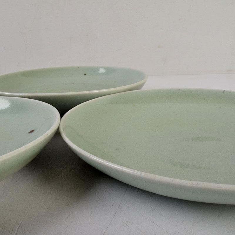 伊万里焼　古伊万里　青磁皿　四客　N　8578