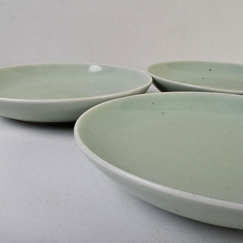 伊万里焼　古伊万里　青磁皿　四客　N　8578