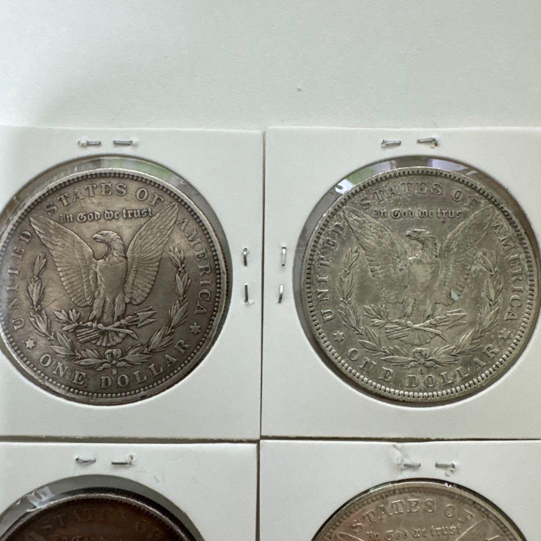 アメリカ銀貨　モルガンダラー 銀貨4枚銀貨　古銭　本物保証