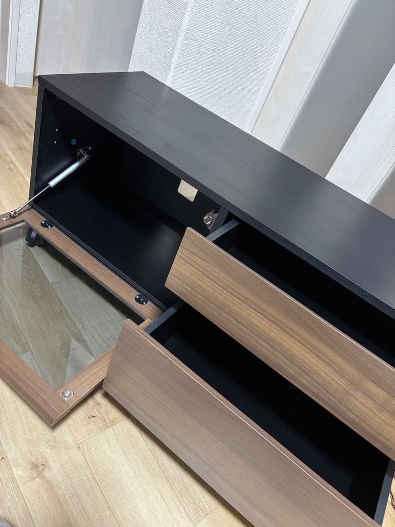 キャスター付 下開きテレビ台　テレビボード