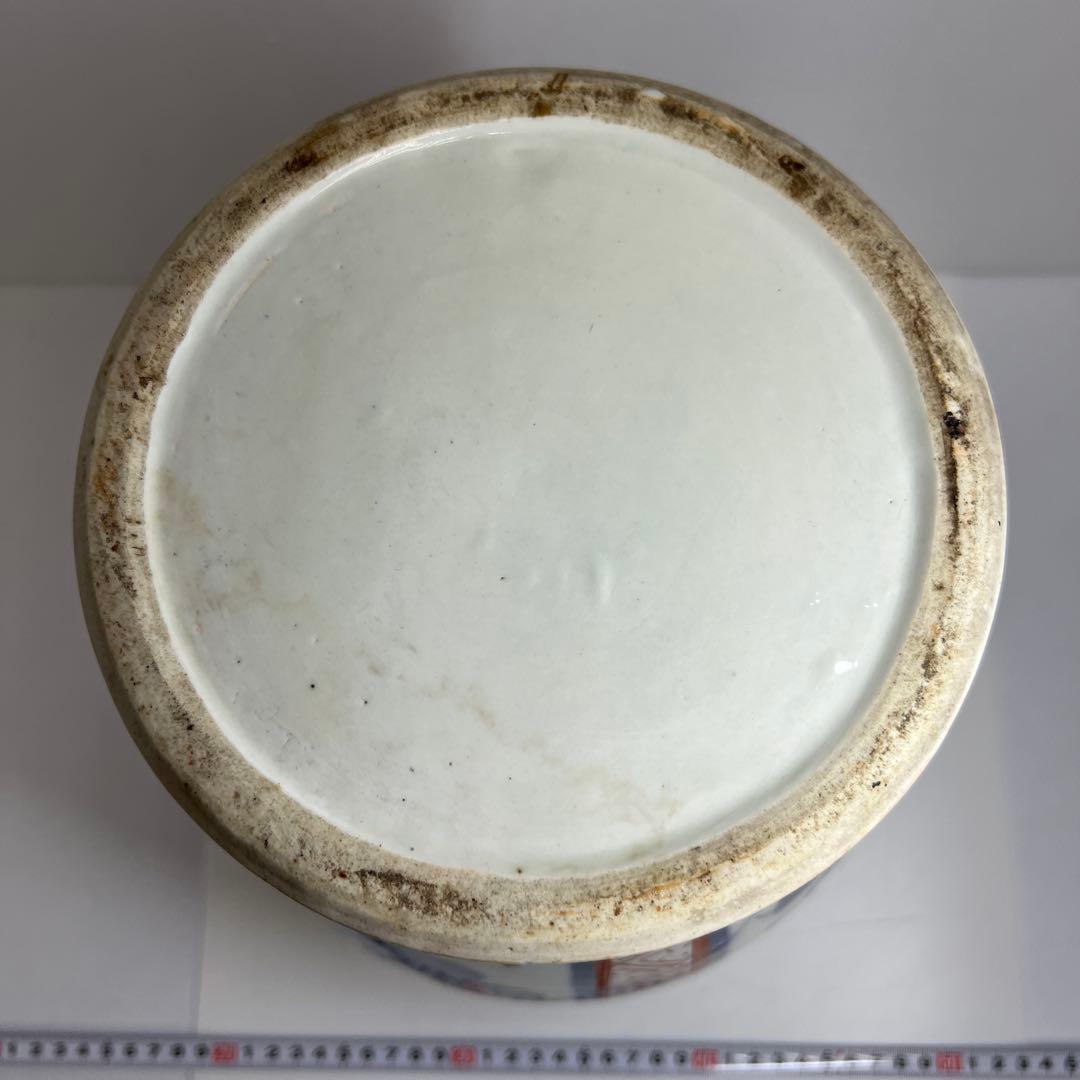 中国古玩　赤絵耳付壷　高さ約32㎝　東Y7-1104①トヒオ