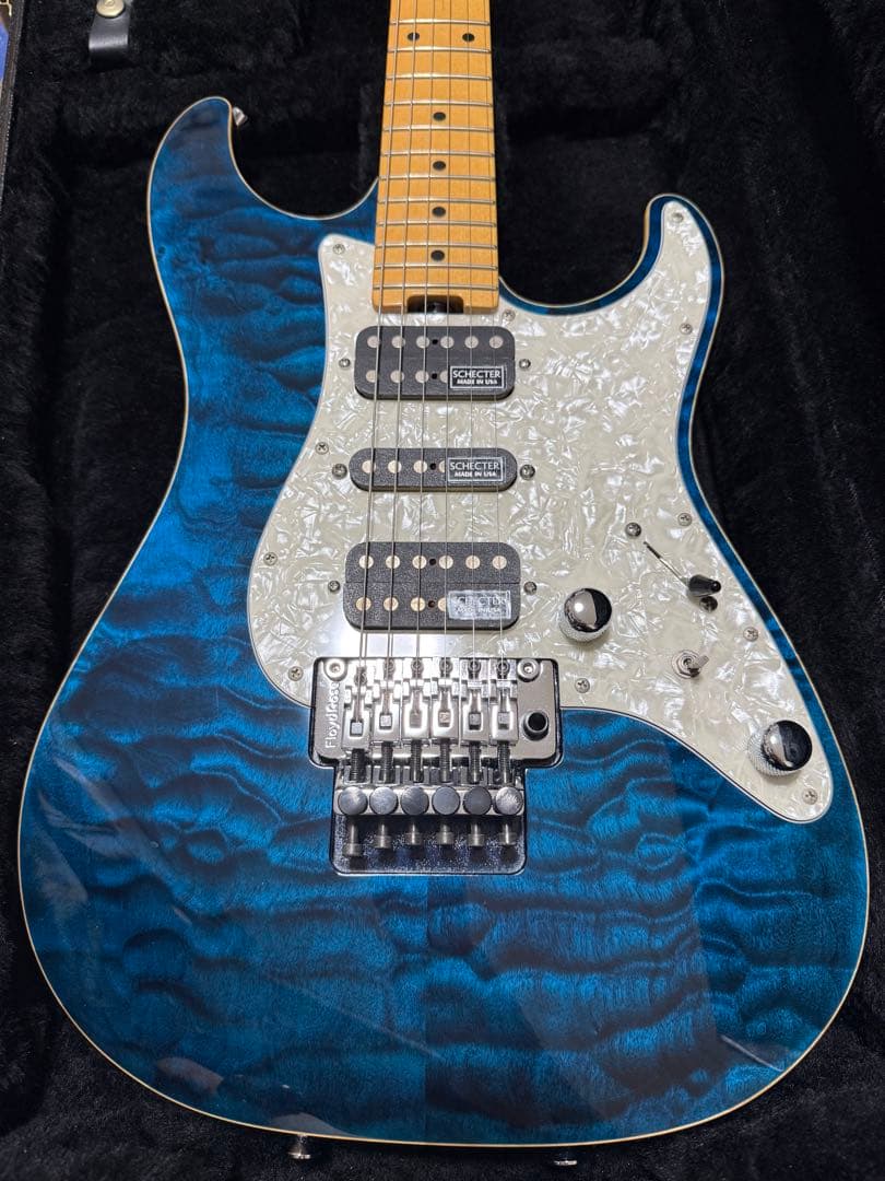 ギター SCHECTER EX-V CTM/FRT BKAQ