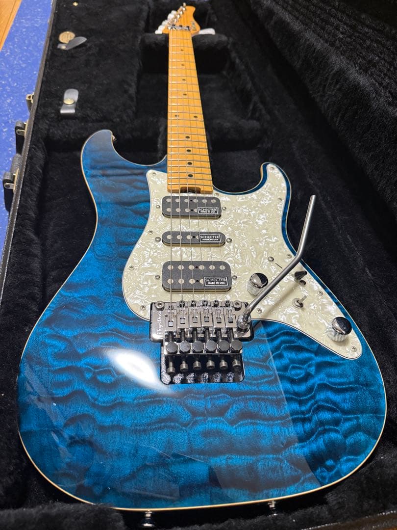 ギター SCHECTER EX-V CTM/FRT BKAQ
