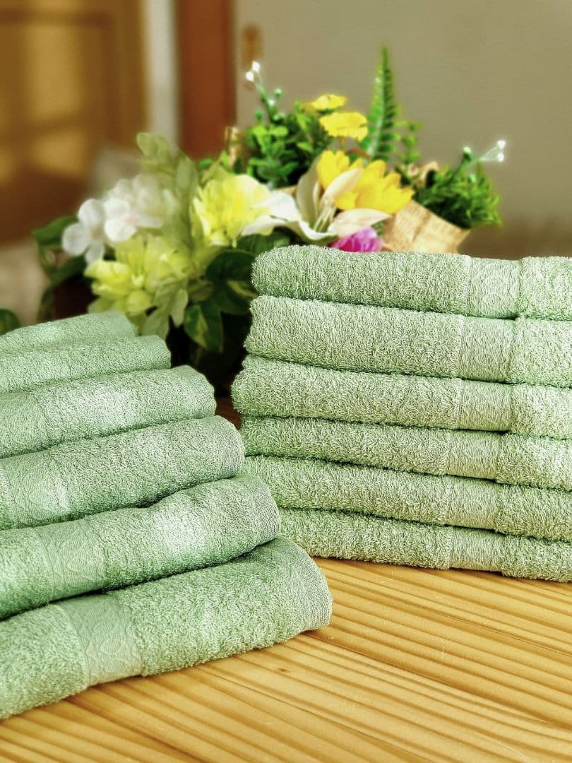泉州タオル 高級綿モスグリーンフェイスタオルセット20枚 タオル新品 まとめ売り