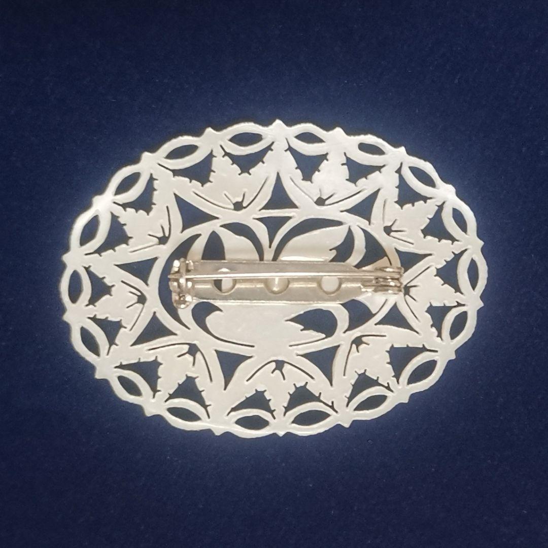 ヴィンテージベツレヘムパール　鳩のブローチ　オーバル