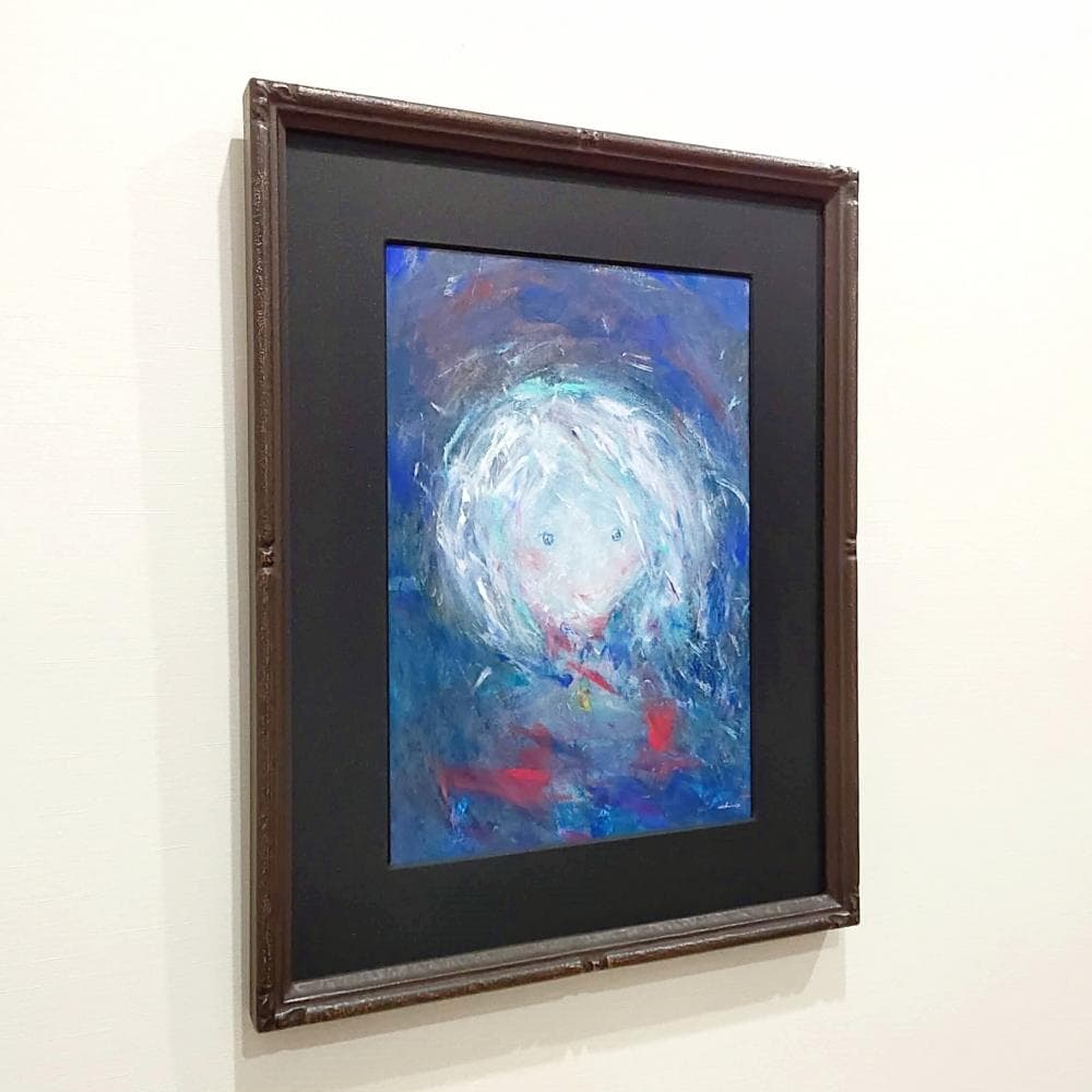 内野隆文　星のロザリオ　肖像　人物画　絵画　現代アート　アクリル画　額縁