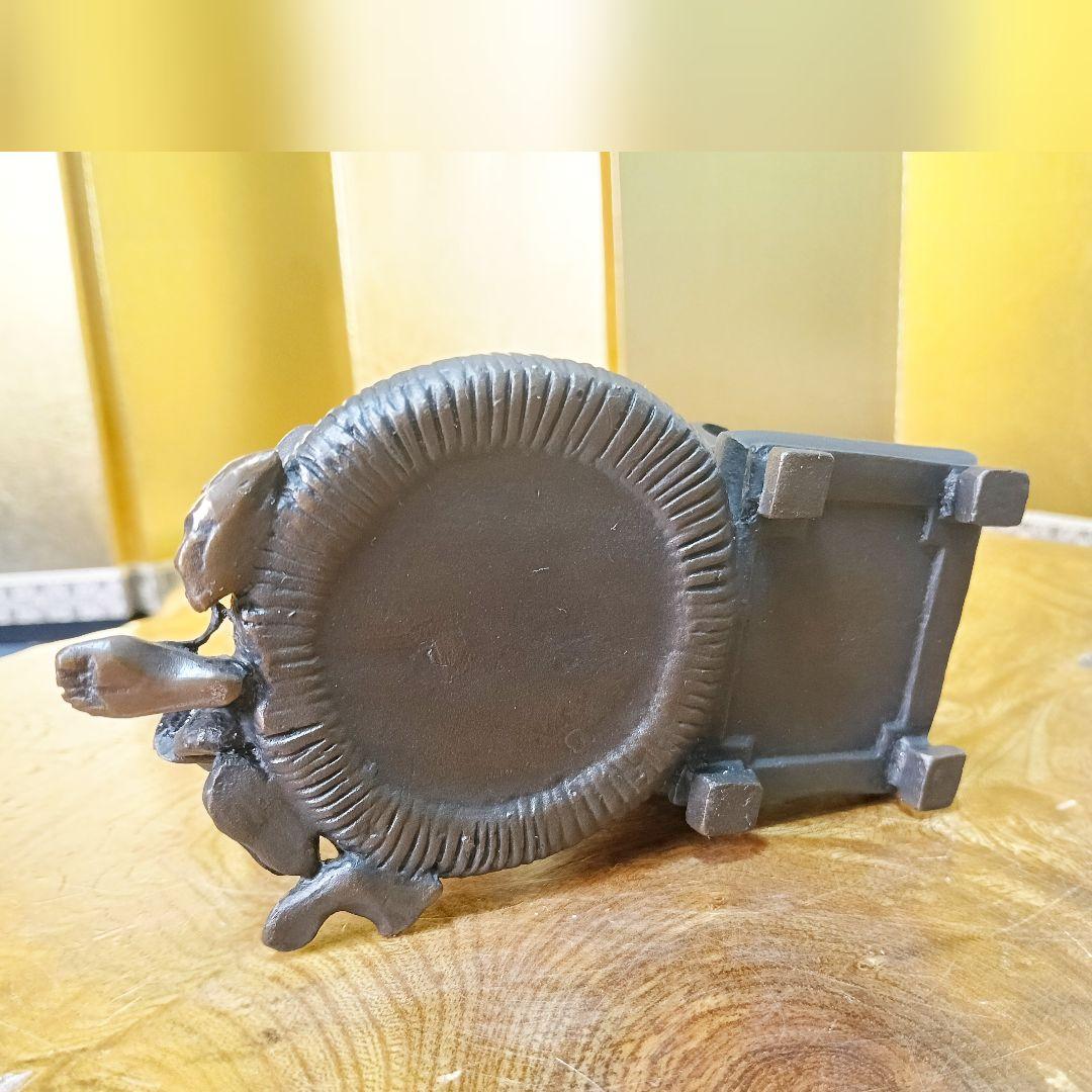 大峰作 雪舟 ネズミ 木魚 蝋型 鋳銅 共箱 未使用 AK57