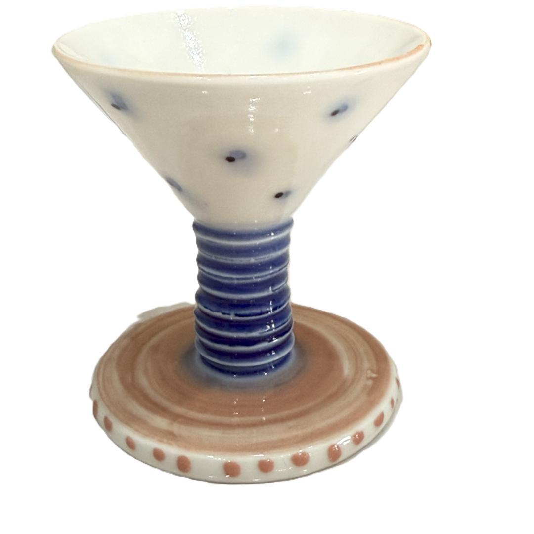 デンマークの作家物　陶器製カクテルグラス、小ゴブレット 5個セット