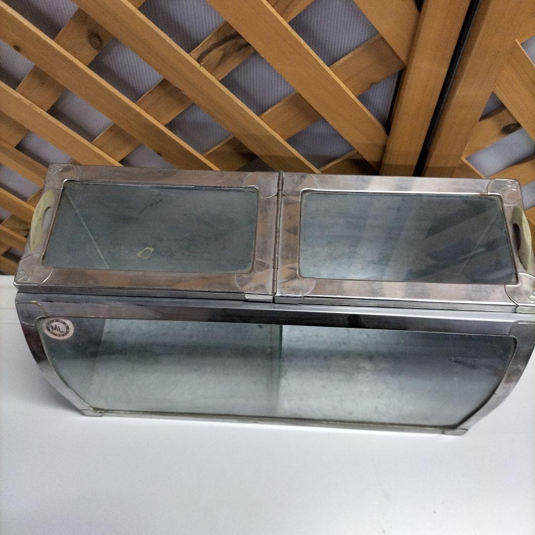 レトロ 駄菓子屋さんの駄菓子入れステンレススチール ガラスケース