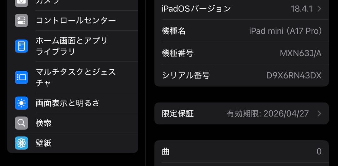iPad mini A17pro 第7世代 128GB スペースグレイ