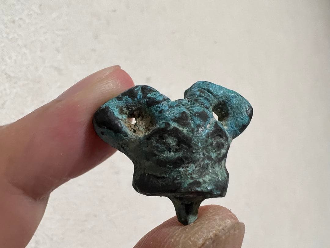 中国 青銅器 三星堆 長江文明 動物頭部 四川省 蜀 発掘 出土 骨董 古美術