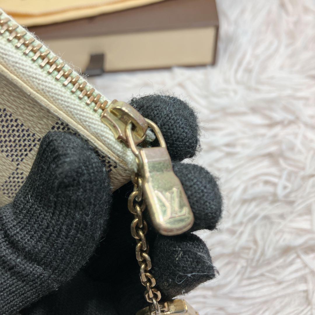 ！美品！ ルイヴィトン ダミエ アズール ポシェットクレ ケース 小銭入れ