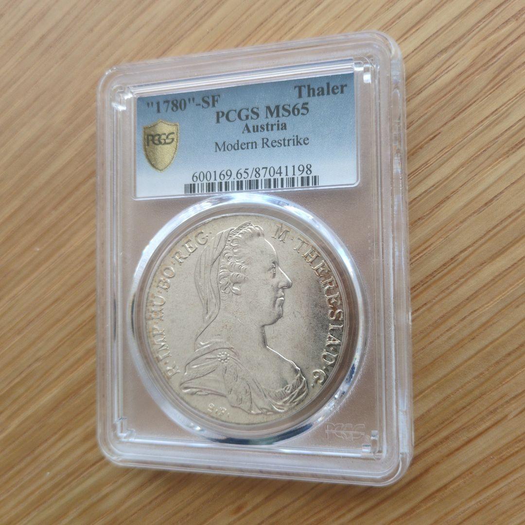 1780−SF オーストリア ターラー銀貨 PCGS MS65