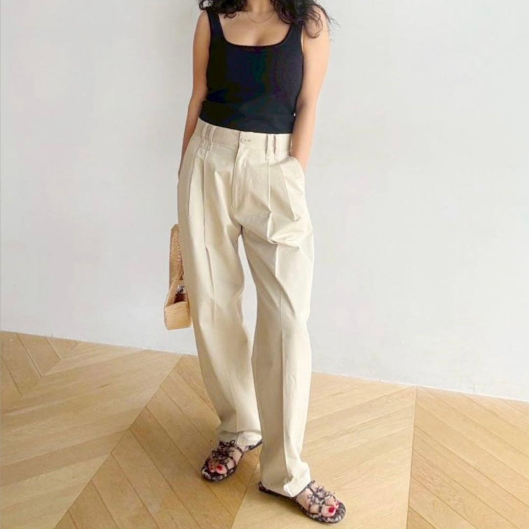 ♡searoomlynn♡ 2tuck 2loopテーパードコットンパンツ