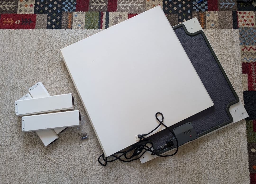 【動作確認済】75cm正方形こたつ フラットヒーター ホワイト