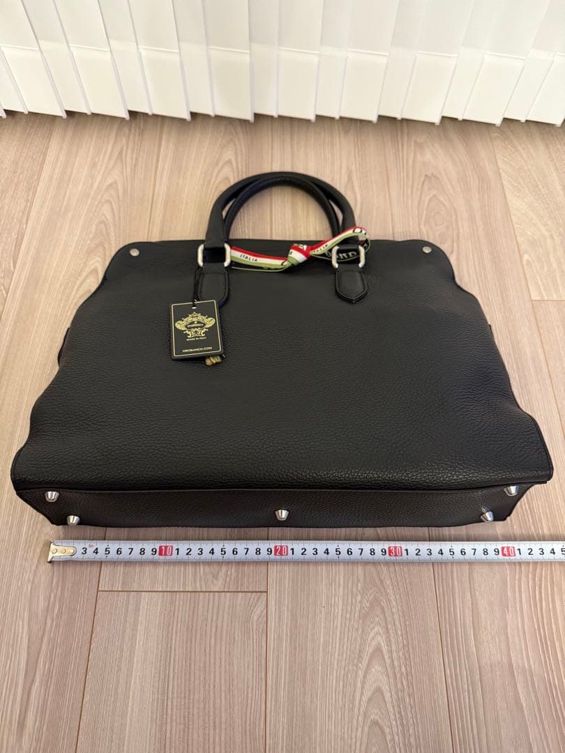 ［新品未使用］Orobiancoオロビアンコ　ビジネスバッグ　ブラックレザー　黒