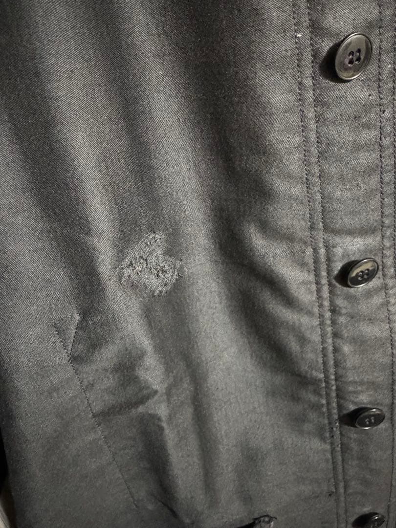 50s〜60s フレンチ ブラックモールスキンワークジャケット　刺繍タグ