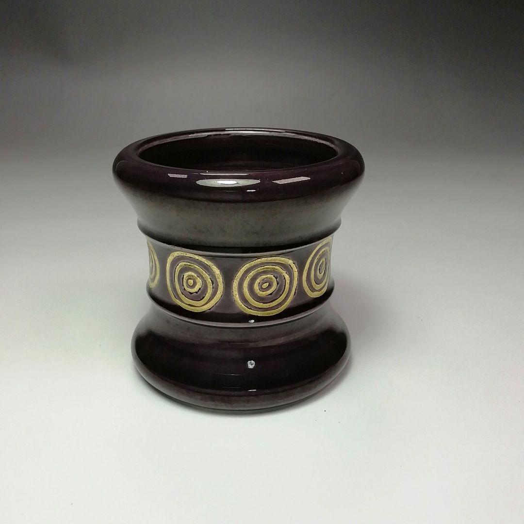 Ｓ３１１　皆具　『紫交趾　渦』『翠嵐造』　共箱　茶道具