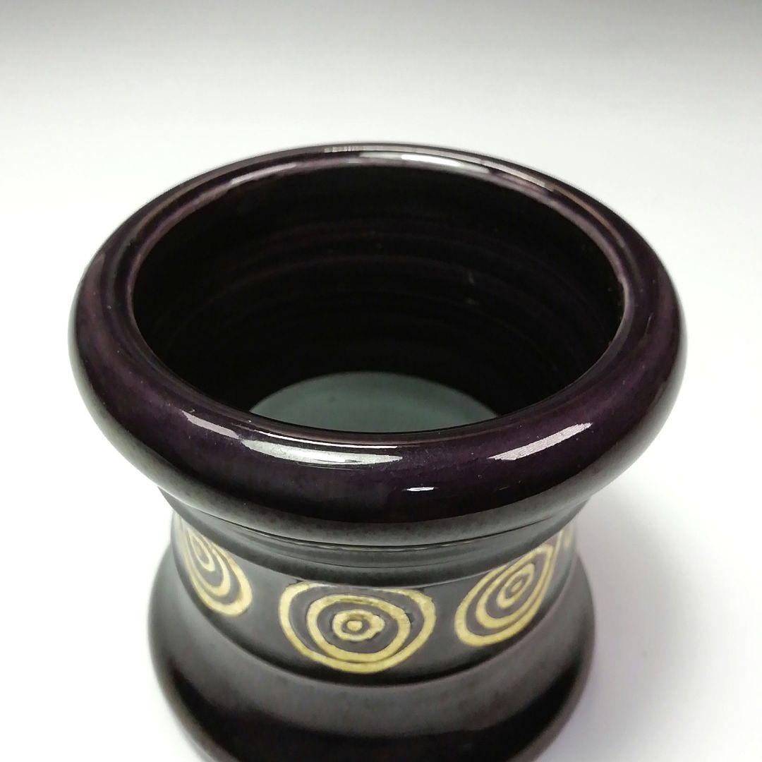 Ｓ３１１　皆具　『紫交趾　渦』『翠嵐造』　共箱　茶道具