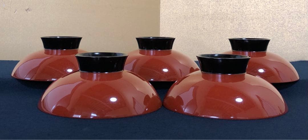 割引❗️《R》懐石 柏葉蒔絵 煮物椀5客 雑煮椀 木製漆器 250911H5