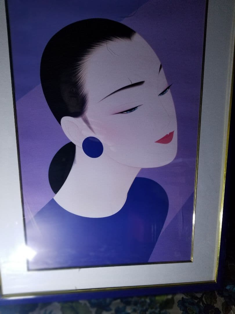 絵画　美人画　インテリアアート絵画インテリア鶴田一郎・美人アート75×60