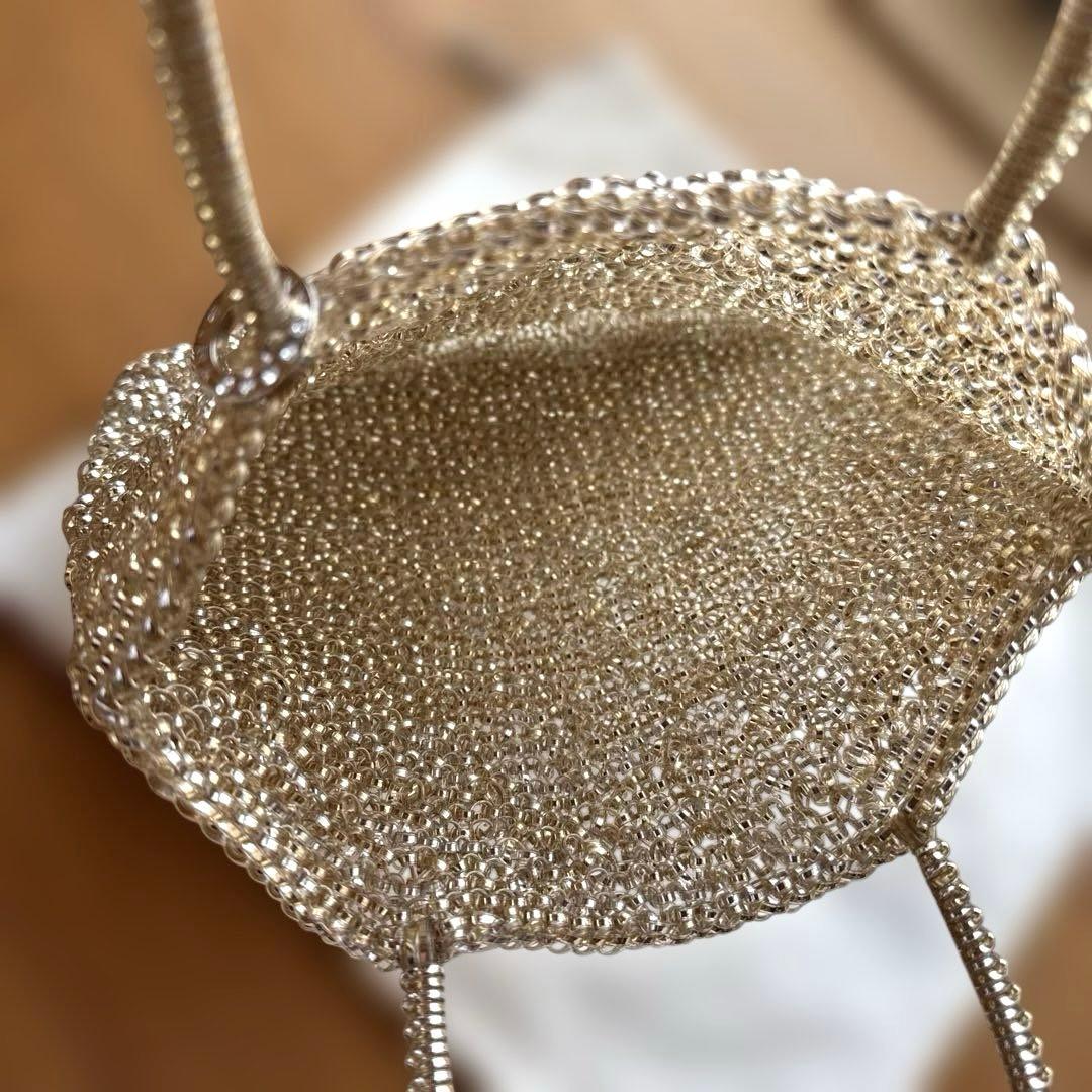 アンテプリマワイヤーバッグスタンダード スクエア ラージ シルバーゴールド