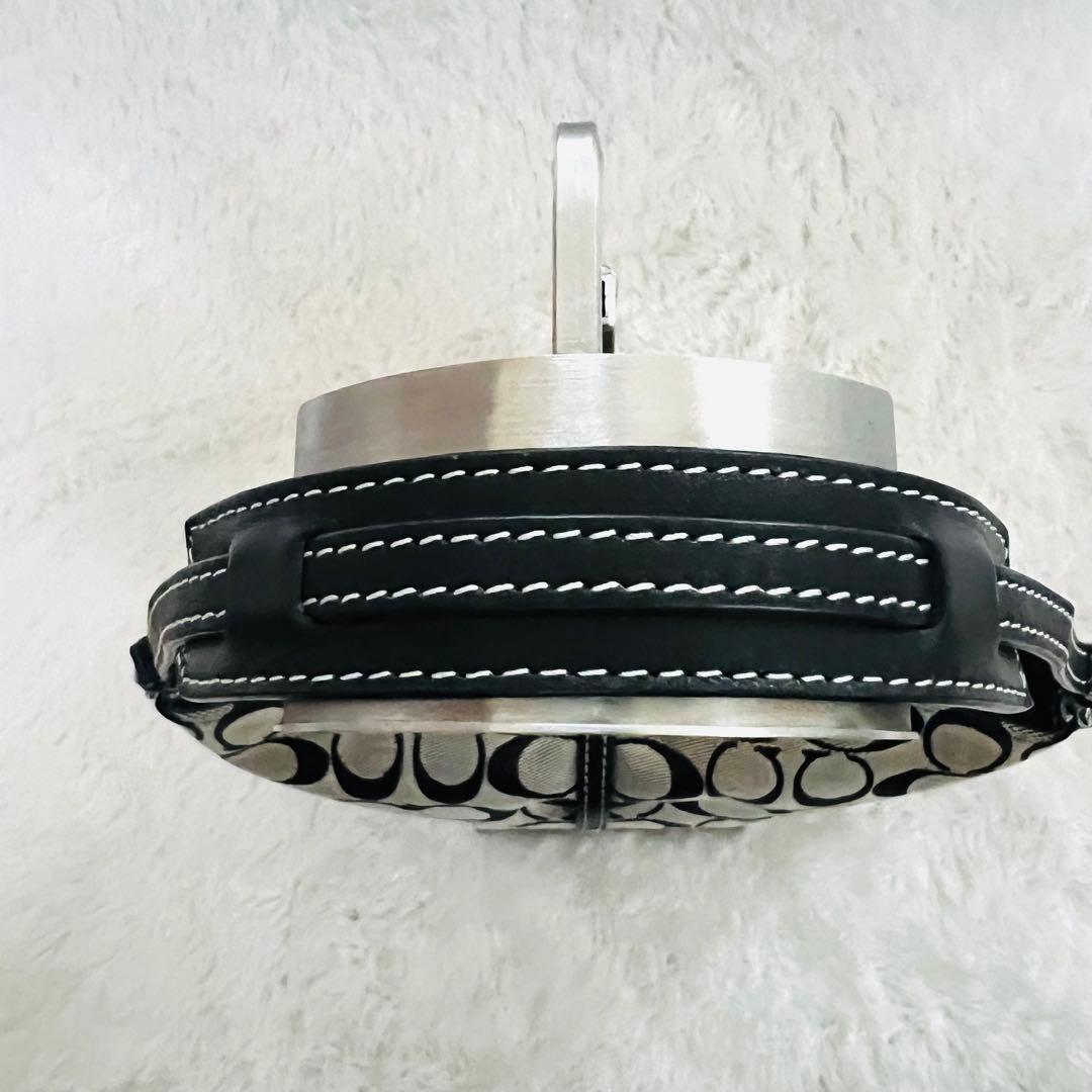 COACH シグネチャー ワンショルダー ブラック×グレー キャンバス レザー