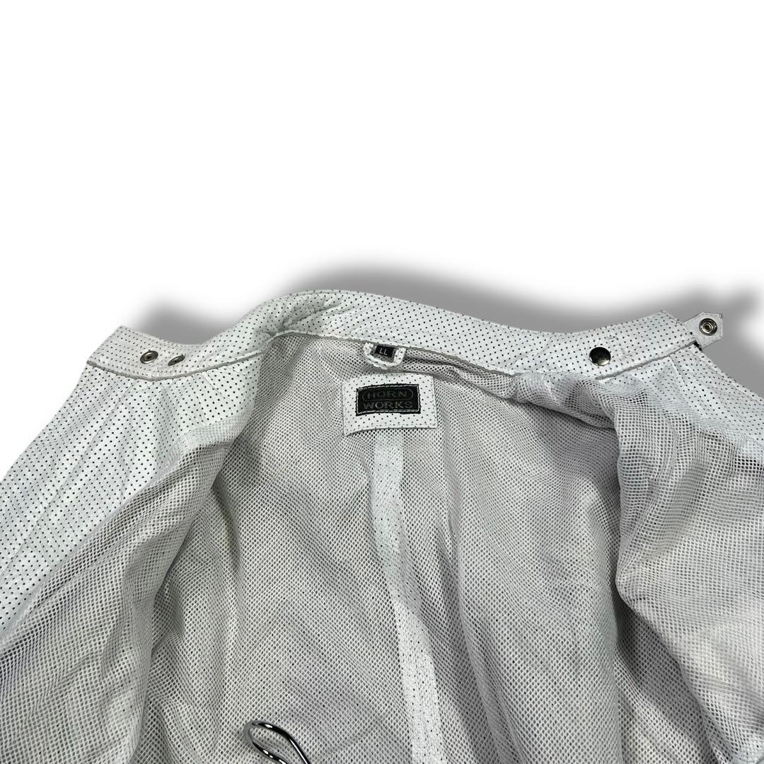 未使用タグ付き HORN WORKS パンチング レザージャケット XL