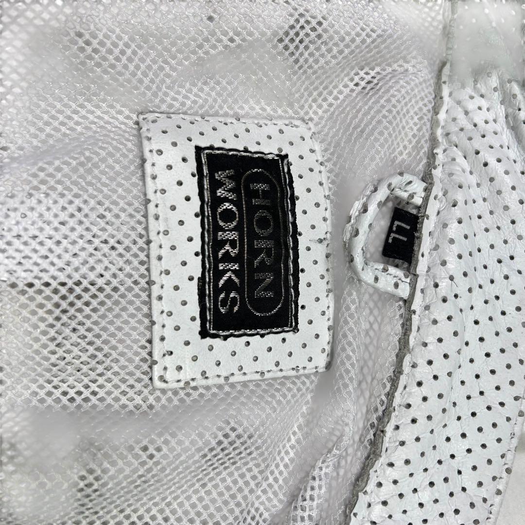 未使用タグ付き HORN WORKS パンチング レザージャケット XL