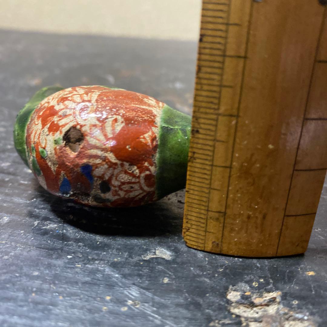 古清水焼　珍品キセル型根付