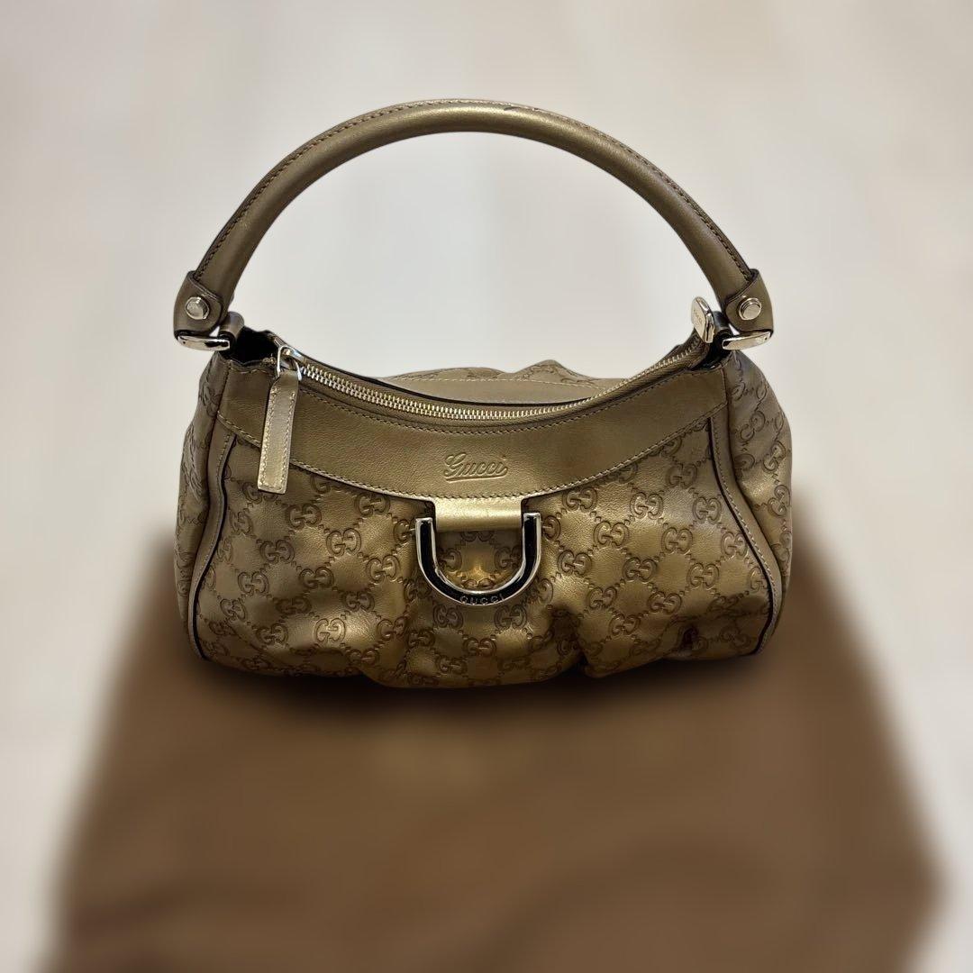 Gucci ベージュレザーショルダーバッグ