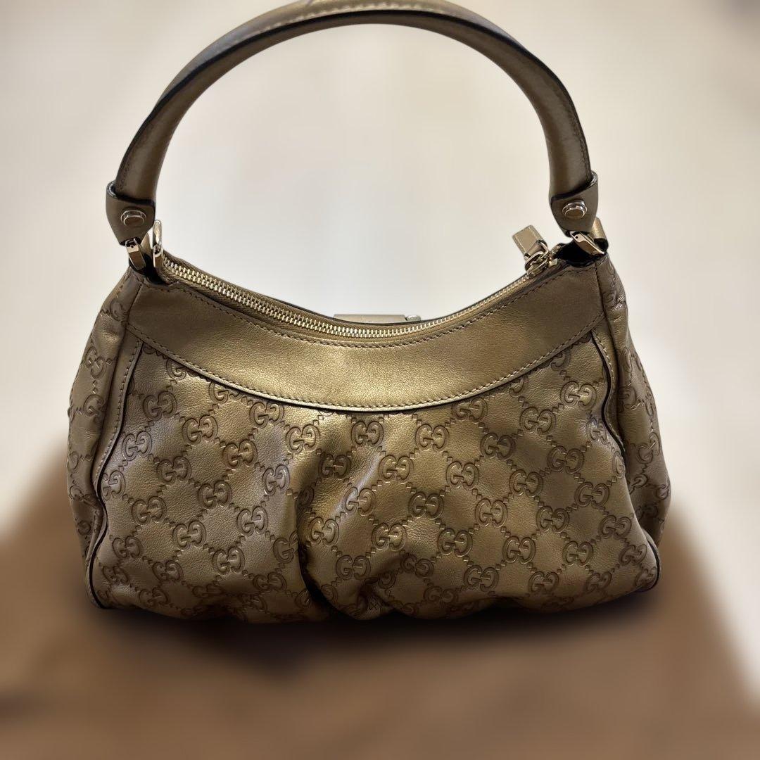 Gucci ベージュレザーショルダーバッグ