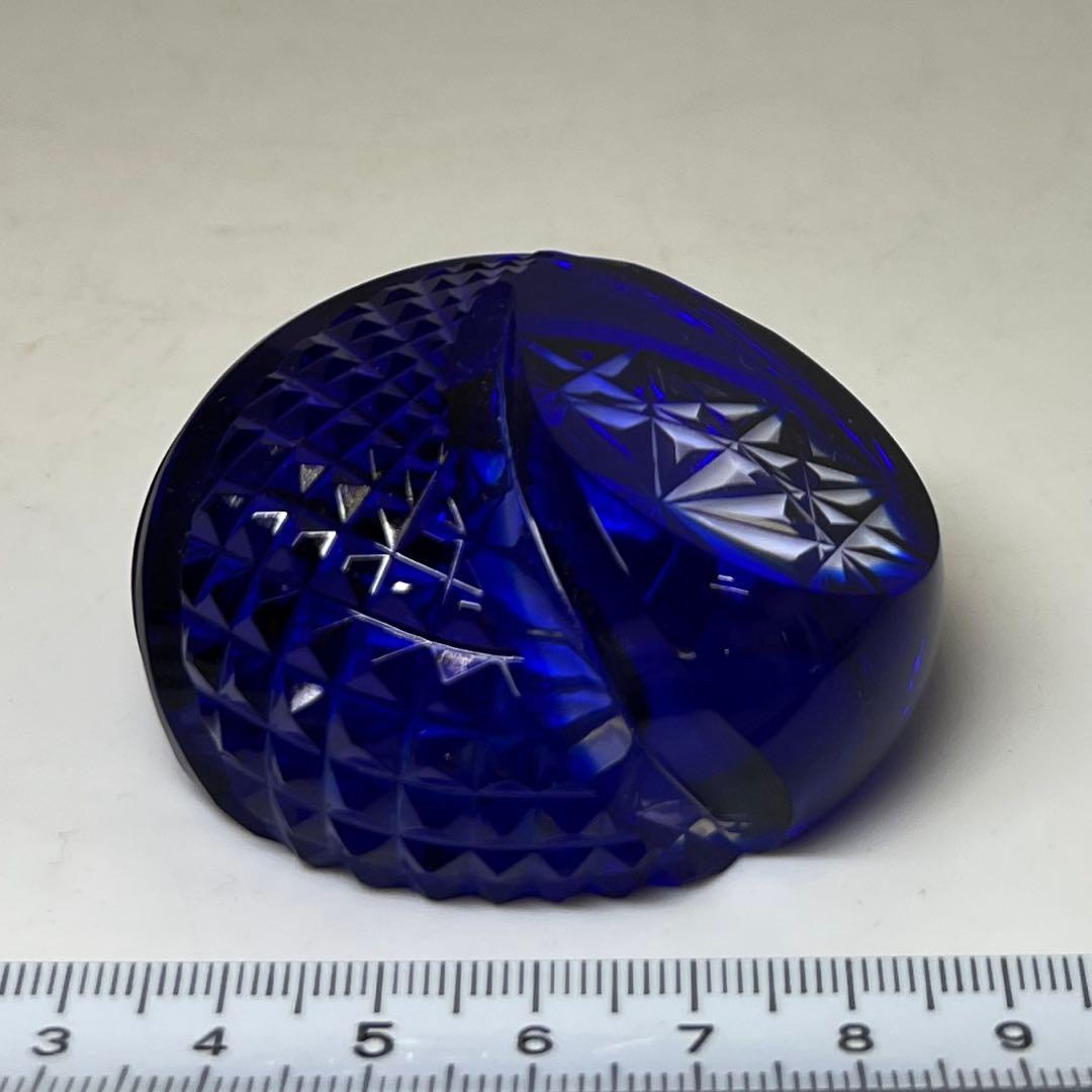 薩摩ガラス 工芸作 「薩摩の雫」 共箱 213g 東キ7-1130☆2F タニチ