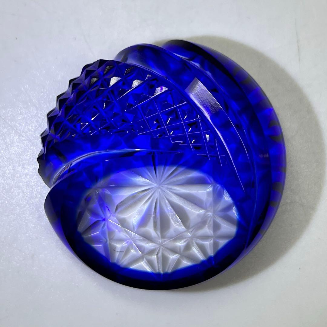 薩摩ガラス 工芸作 「薩摩の雫」 共箱 213g 東キ7-1130☆2F タニチ