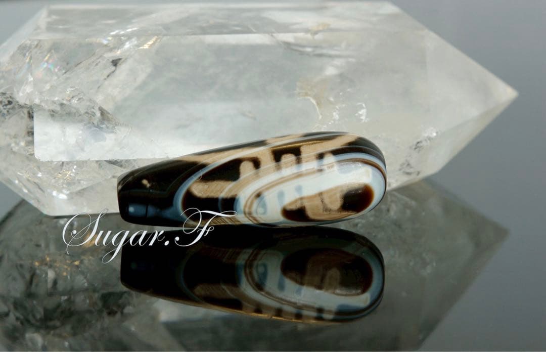 二眼福寿天珠　希少老天珠