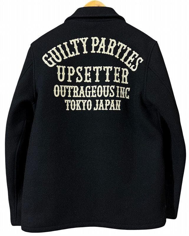 希少 ワコマリア GP ヘビー メルトン アーチ ロゴ 刺繍 ジャケット 黒 M