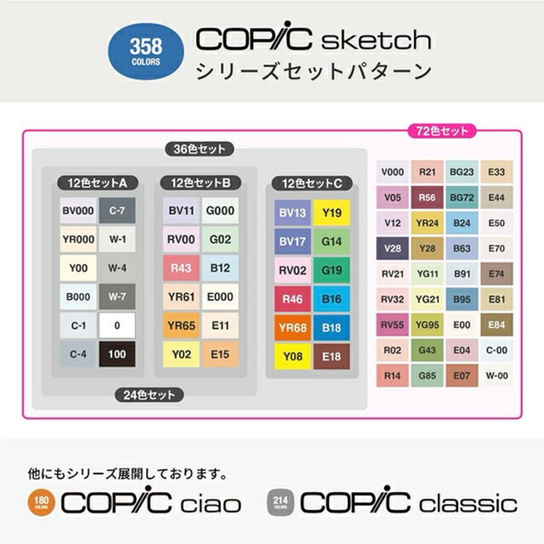 COPIC 72A colors コピック スケッチ ベーシックカラー