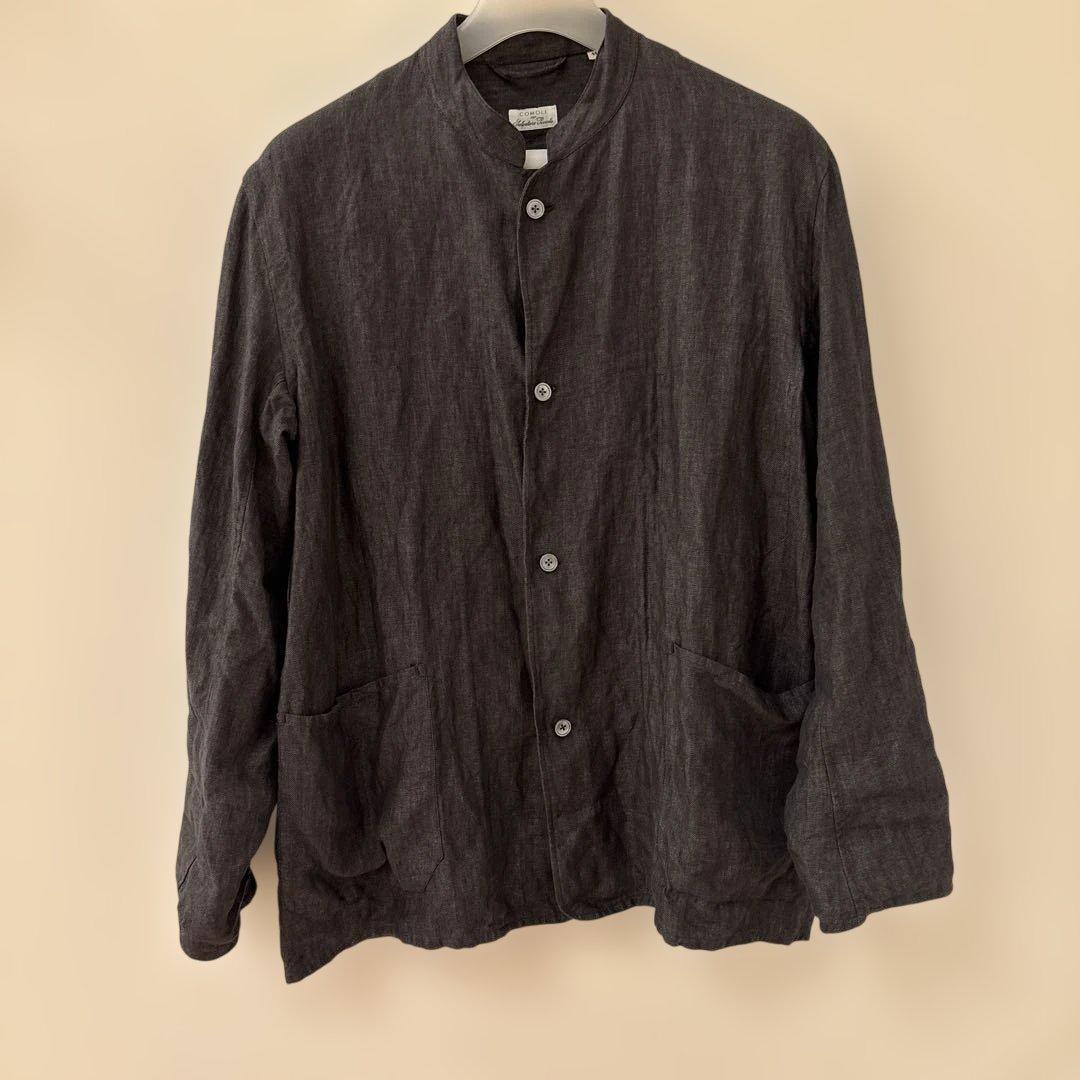 K*A様 COMOLI ピッコロ リネン ヘリンボーン スタンドカラー チャコー