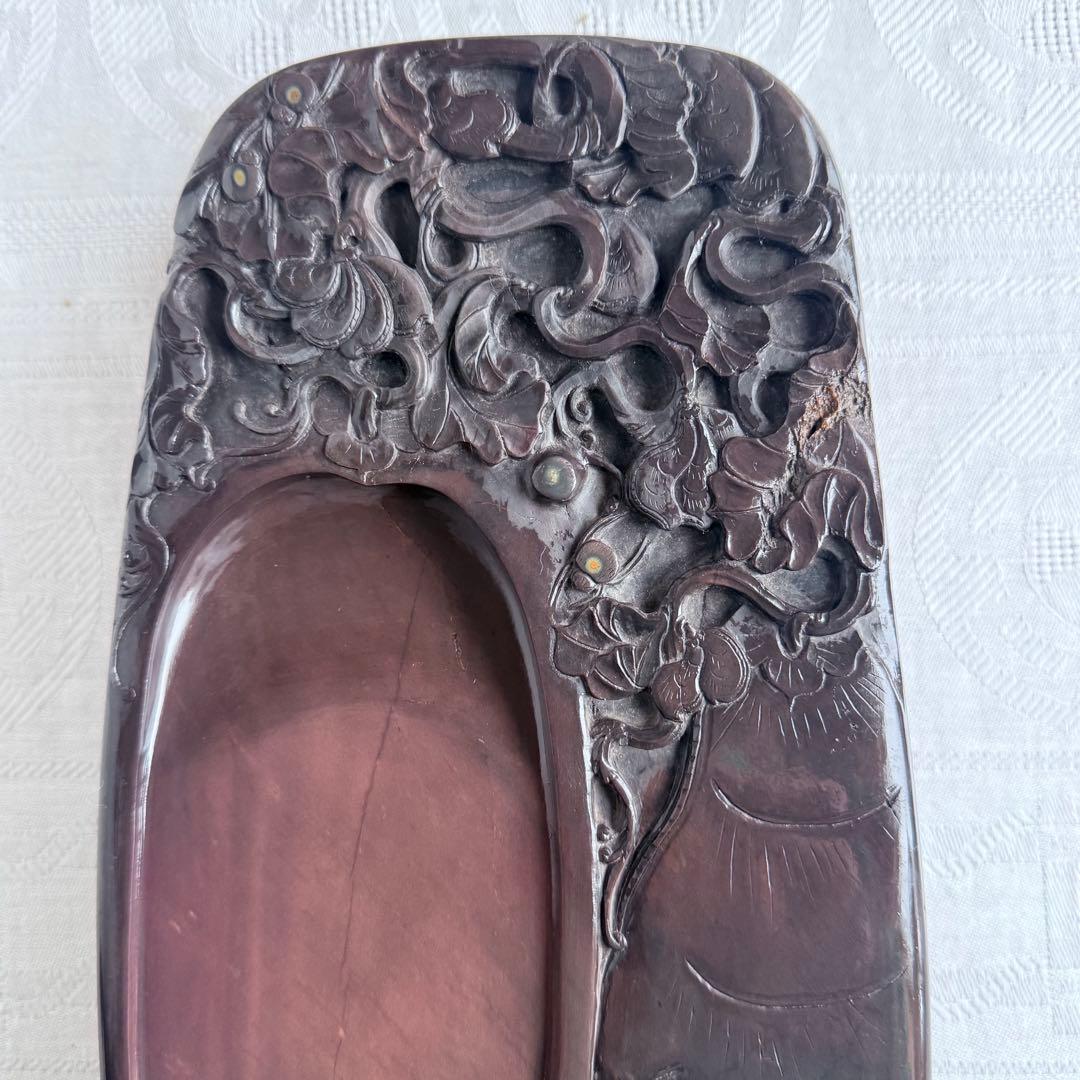 超限定出品18日20時迄‼️不世出‼️旧家蔵出書の極み端渓硯『瓜形硯』」②文房四宝