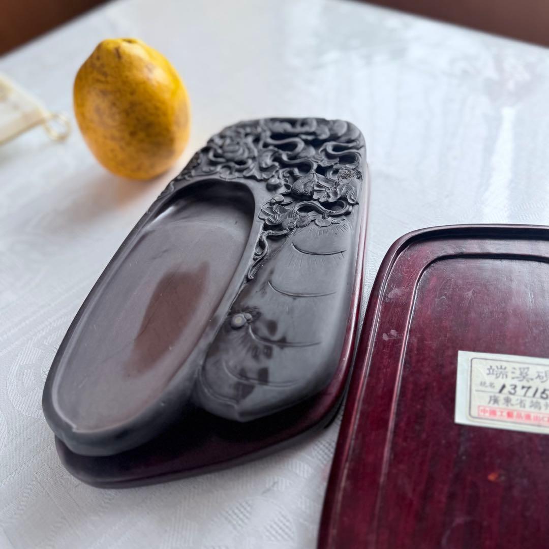 超限定出品18日20時迄‼️不世出‼️旧家蔵出書の極み端渓硯『瓜形硯』」②文房四宝