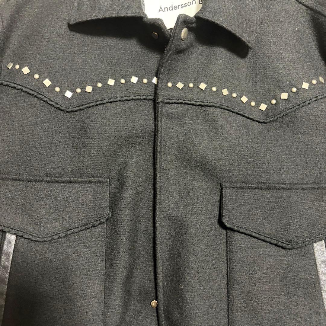 andersson bell スタッズ ウールウエスタンジャケット 黒