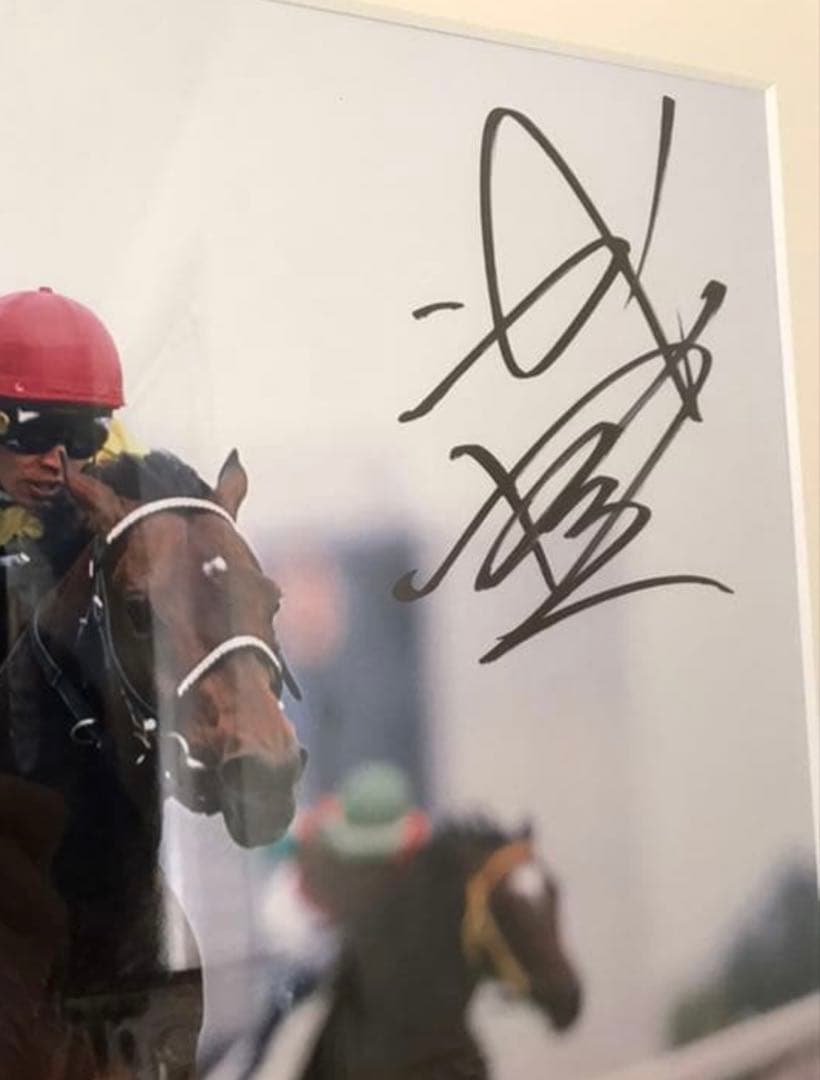 競馬　武豊　ディープインパクト　展示写真パネル　直筆サイン入り　武豊展