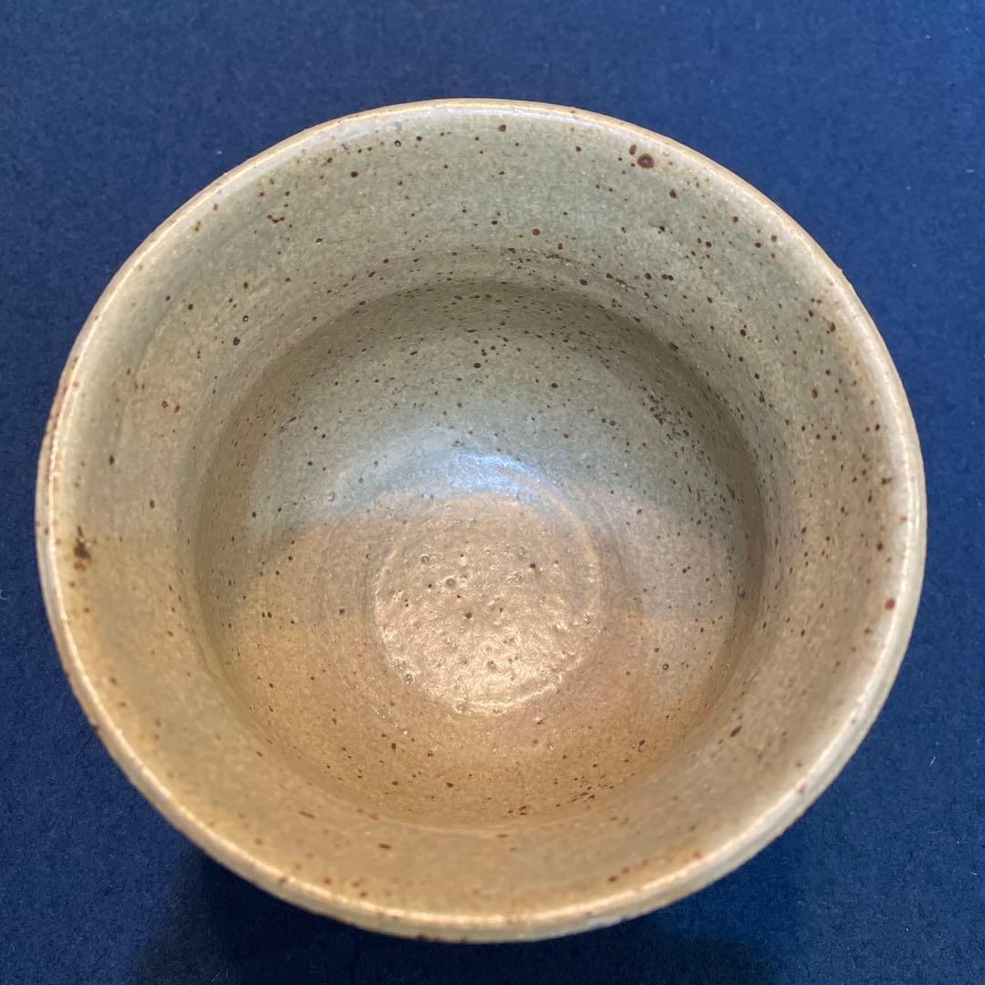 人間国宝【島岡 達三】(作)の『地釉象嵌縄文 茶碗』共箱　茶道具 茶碗