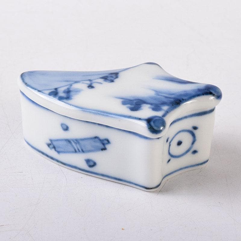 茶道具　西村徳泉造　古染付写　丁字香合　共布共箱　C　8173