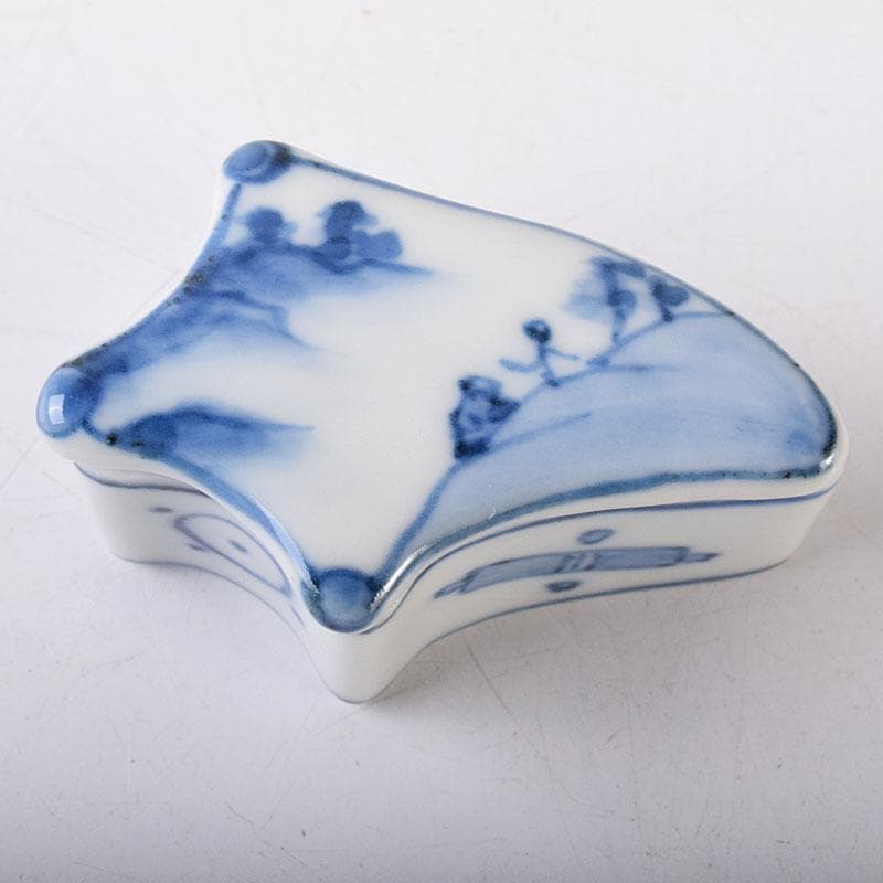 茶道具　西村徳泉造　古染付写　丁字香合　共布共箱　C　8173