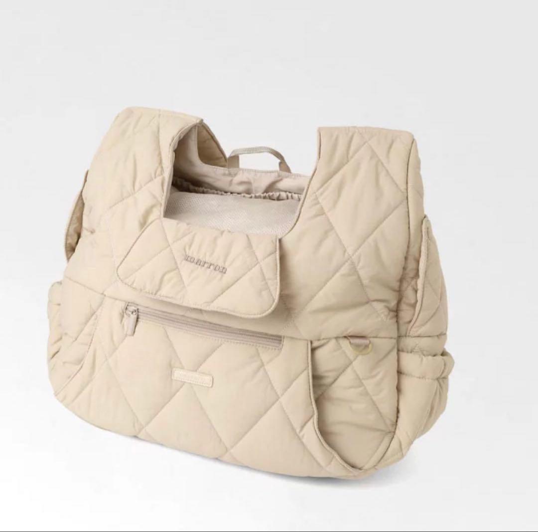 moncheri キルティングメッシュ付きフロントバッグ★M★ベージュ