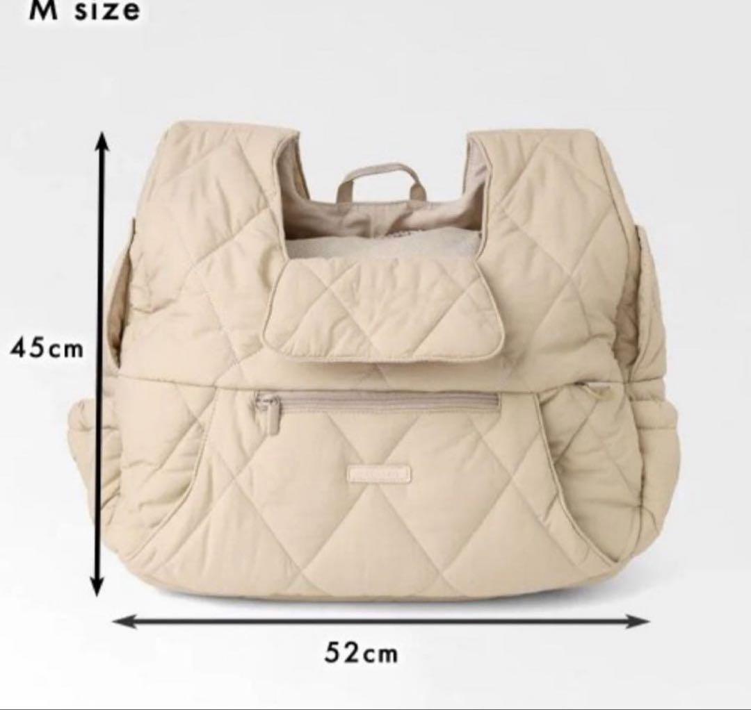 moncheri キルティングメッシュ付きフロントバッグ★M★ベージュ