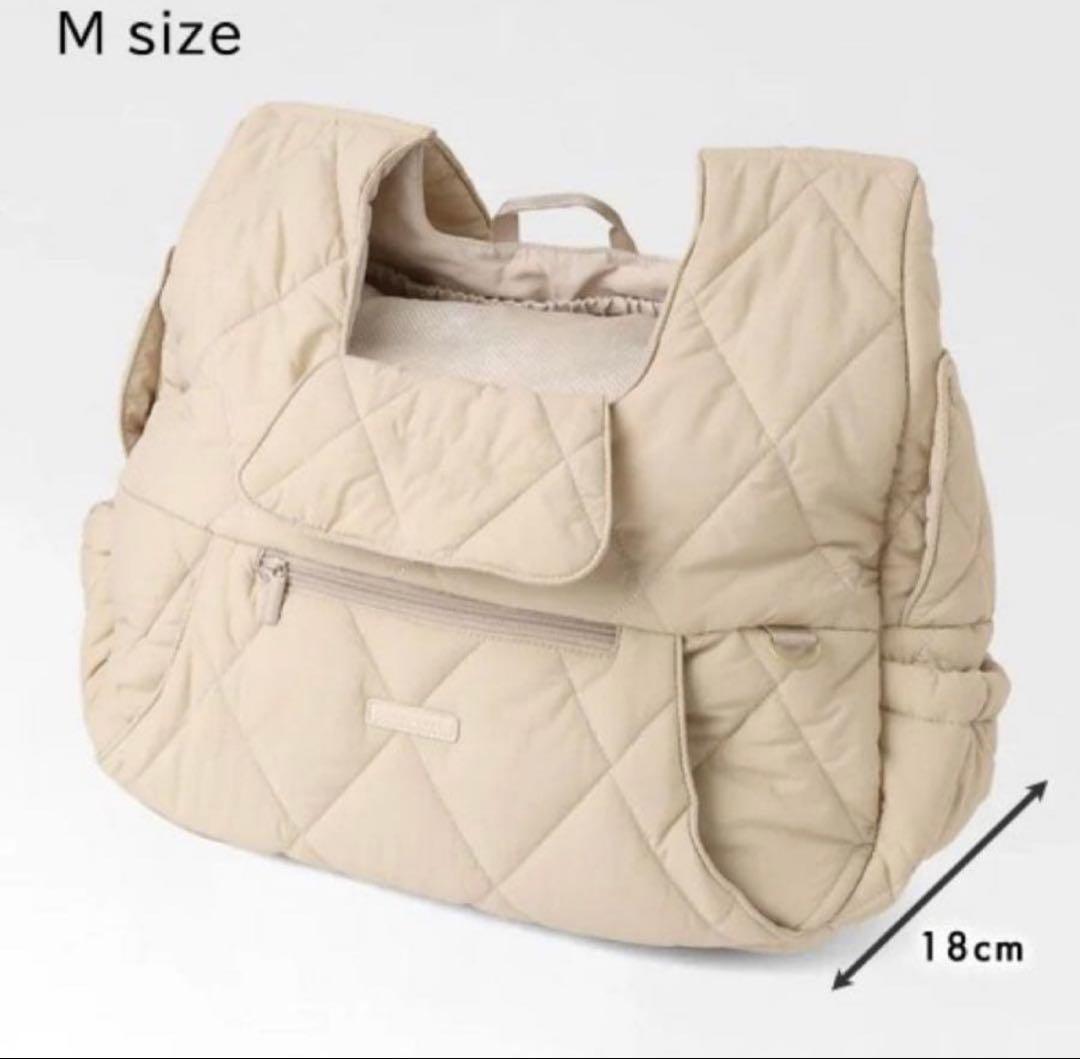 moncheri キルティングメッシュ付きフロントバッグ★M★ベージュ